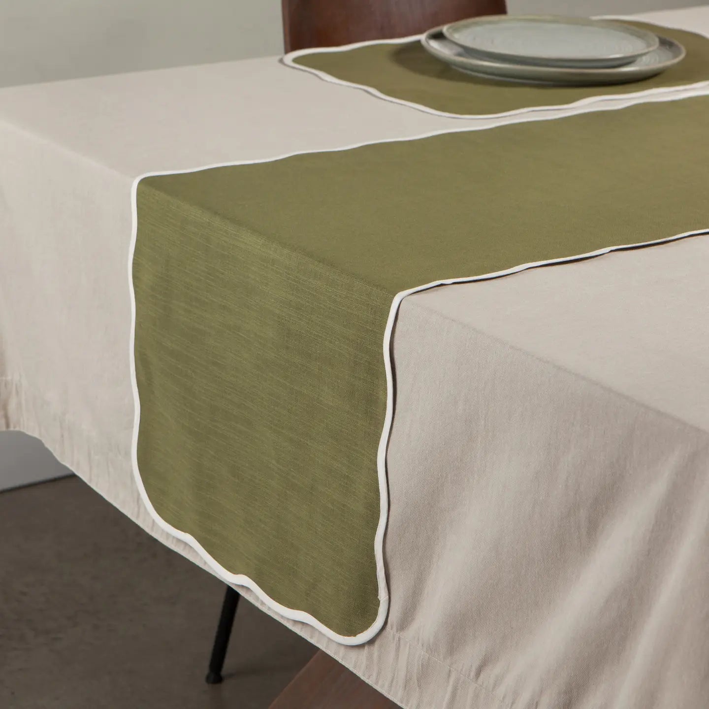 Green Table runner