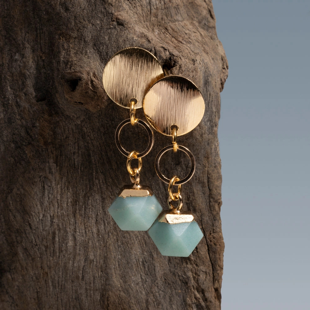 Wren // Amazonite Crystal Charm Earrings