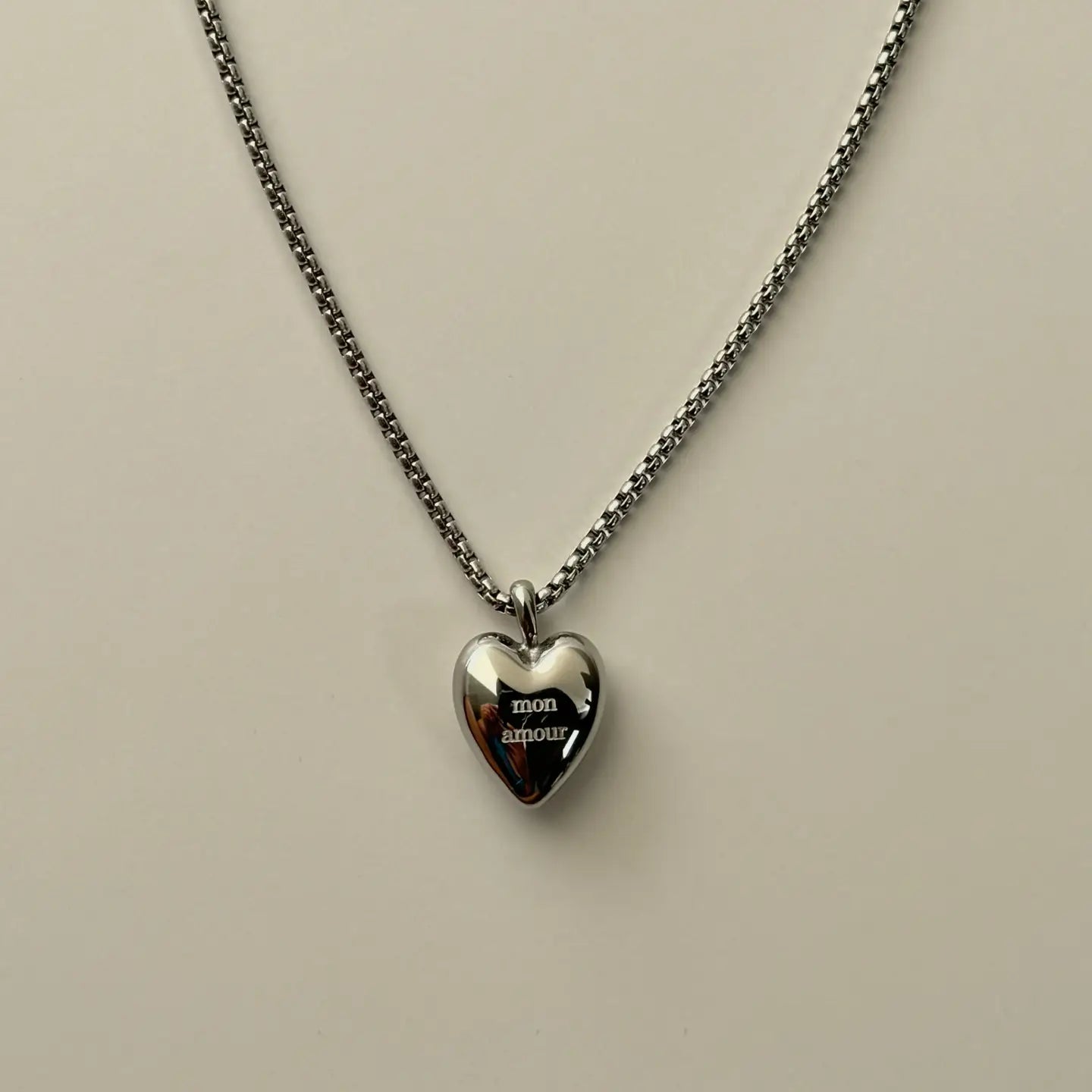 Silver Mon Amour 'Heart' Necklace