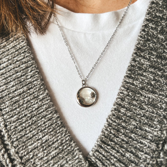 Lua Mother-Of-Pearl Moon & Star Pendant Necklace