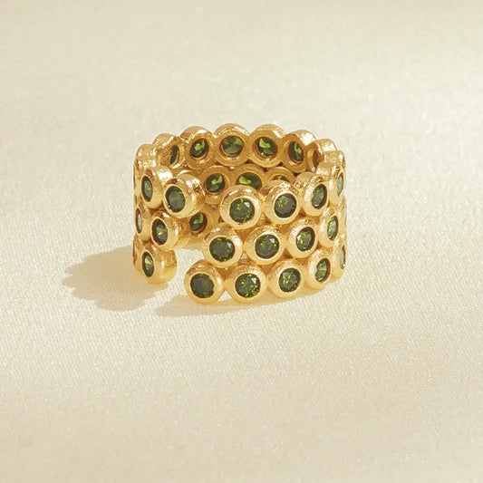 Amélia Trio Dark Green Ring