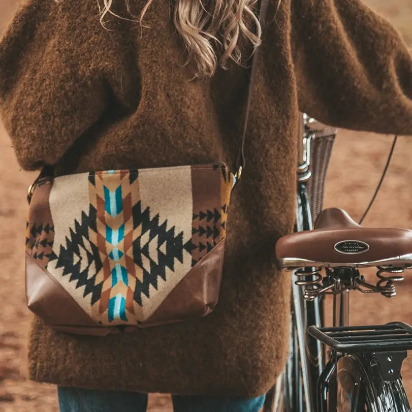 Eco-Friendly Slouchy Leather & Pendleton Wool Crossbody