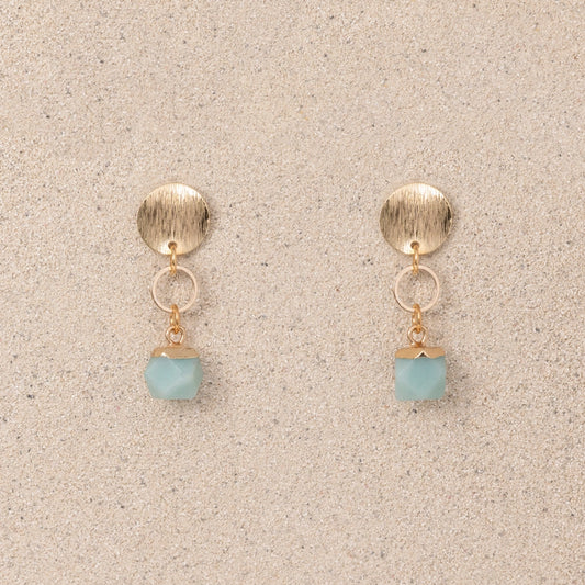 Wren // Amazonite Crystal Charm Earrings