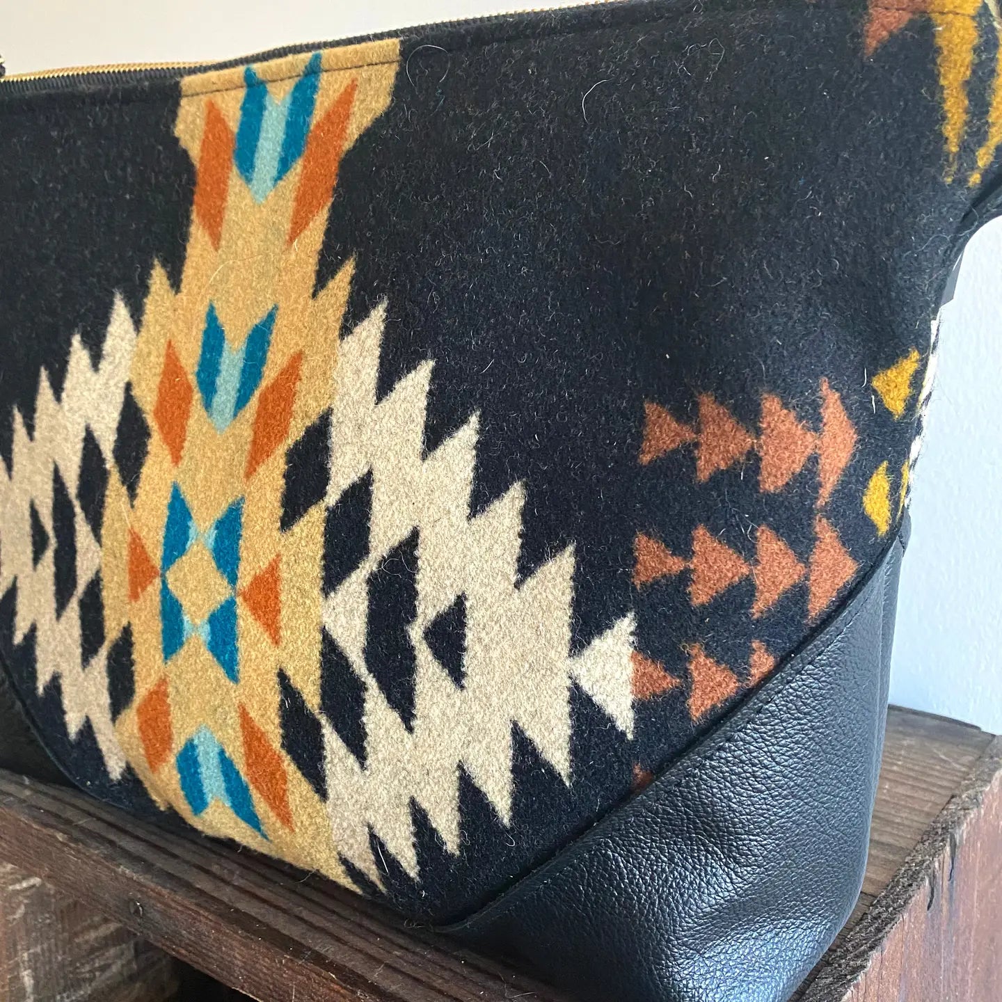 Boho Pendleton Wool Crossbody - Artisanal Eco-Friendly Style