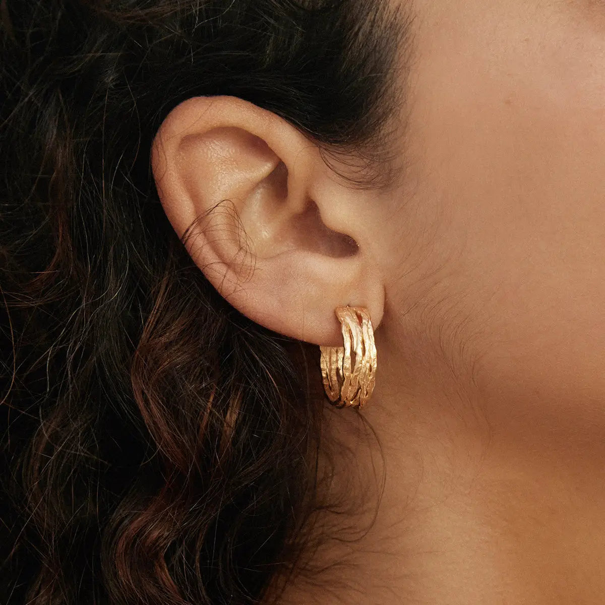 Coral hoop Earrings