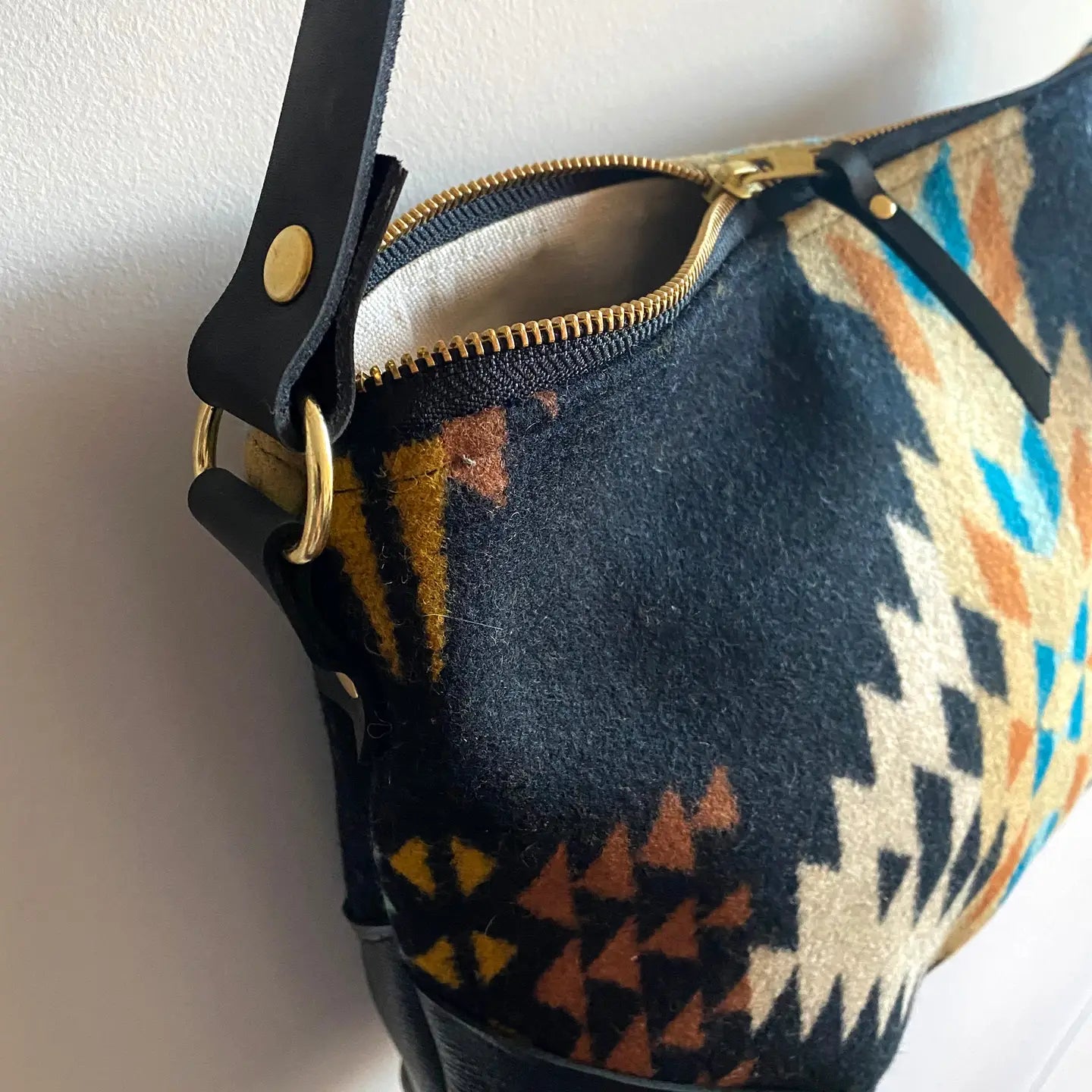 Boho Pendleton Wool Crossbody - Artisanal Eco-Friendly Style